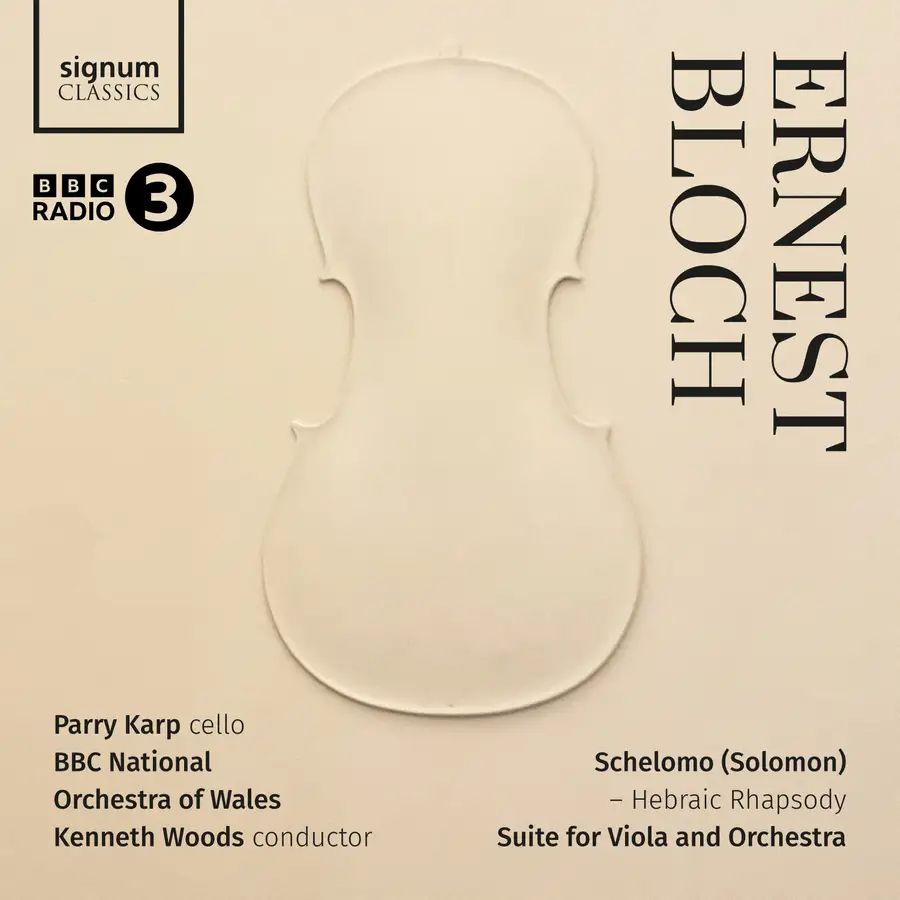 Record cover. Ernest Bloch: Schelomo - Hebraic Rhapsody, Suite For Viola and Orchestra

Parry Karp (cello), BBC National Orchestra of Wales, Kenneth Woods