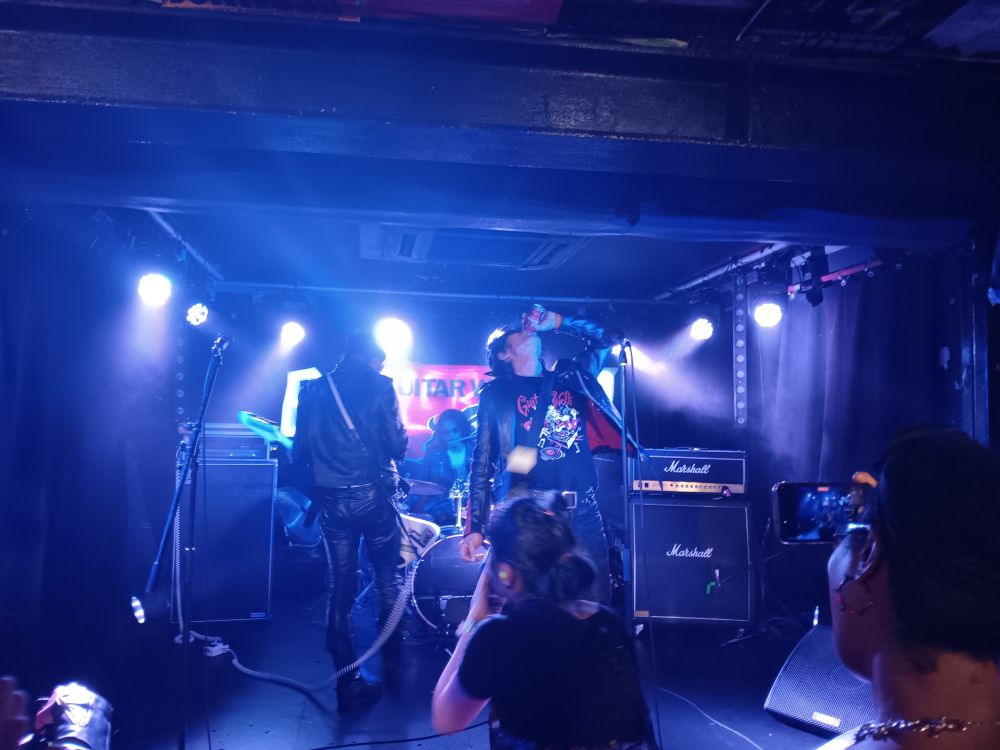 Japanese garage punk band Guitar Wolf chugging bear