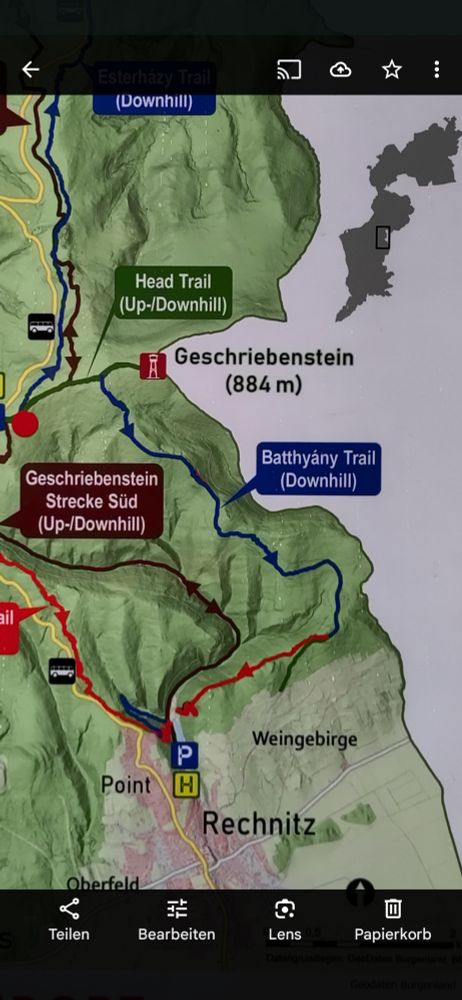 Trailkarte der Burgenland Trails