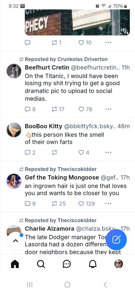 Screenshot of Booboo's post that says "the person above likes to smell their own farts" with the person above being Beefhurt