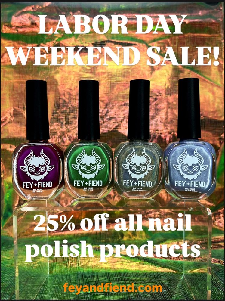 Sale promo poster showing off the newest set of polish: Gay Ass Summer. 