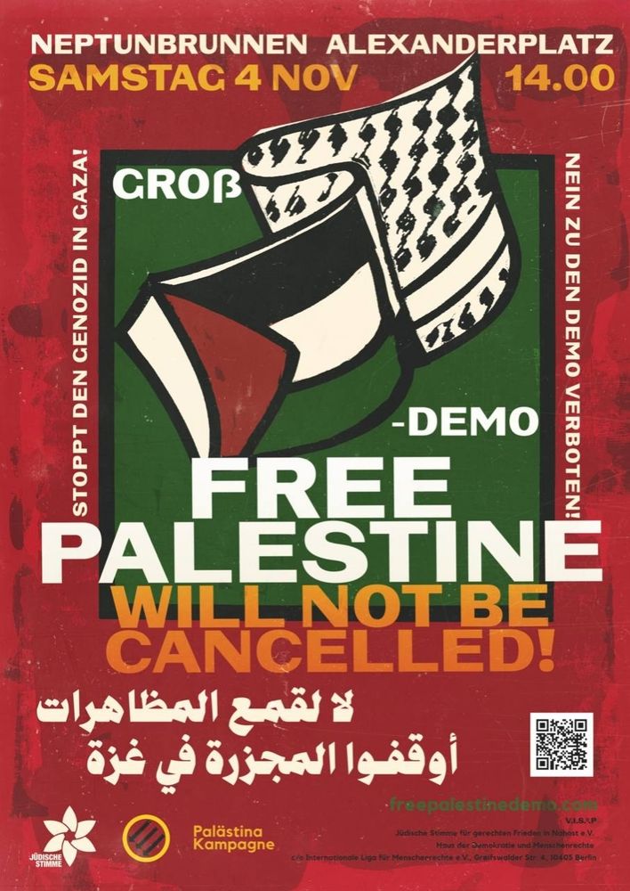 4 november 1400 Alexanderplatz Berlin https://www.freepalestinedemo.com