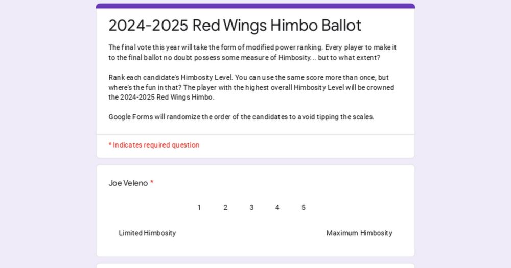 2024-2025 Red Wings Himbo Ballot