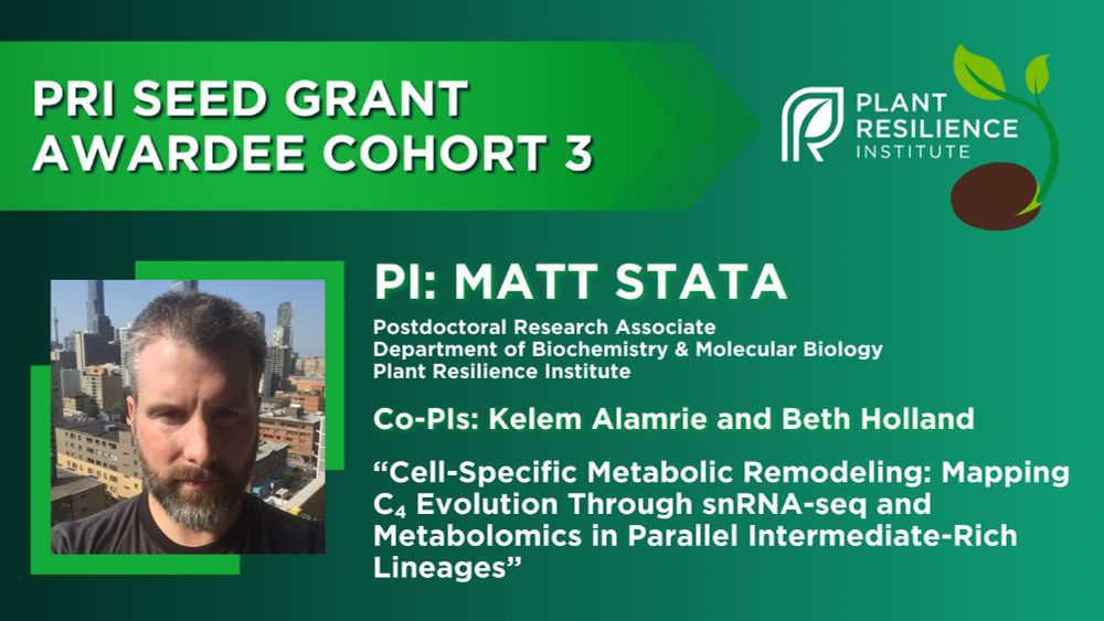 A graphic announcing PRI Seed Grant Awardee Cohort 3 PI Matt Stata