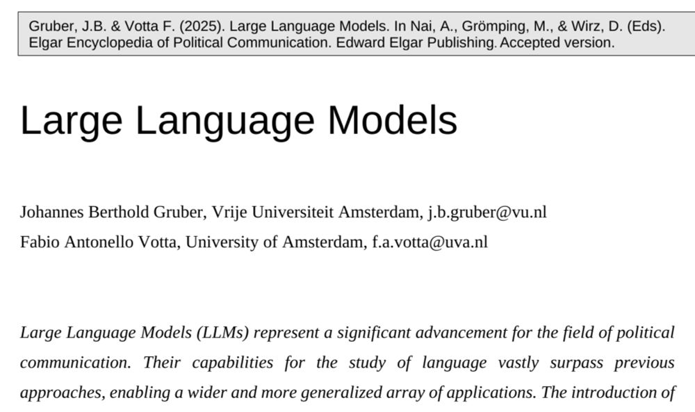 Large Language Models | Johannes B. Gruber