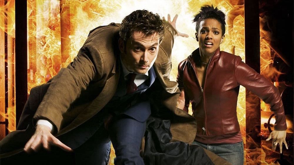 A promotional still for ‘Doctor Who: Series 3’ featuring the Tenth Doctor and Martha Jones