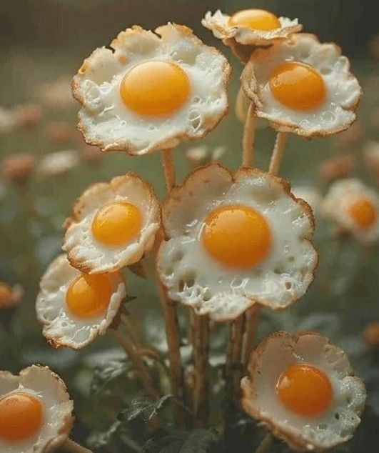 A plant that has fried eggs as flowers - an 'eggplant.'