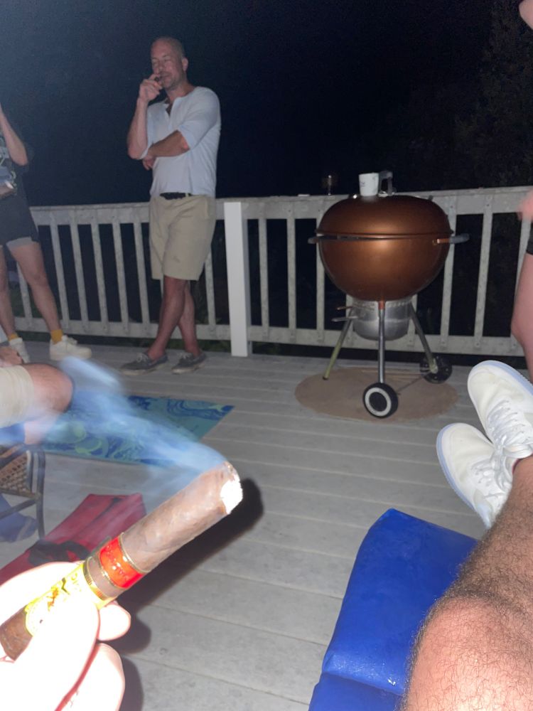 Evening cigar with friends.