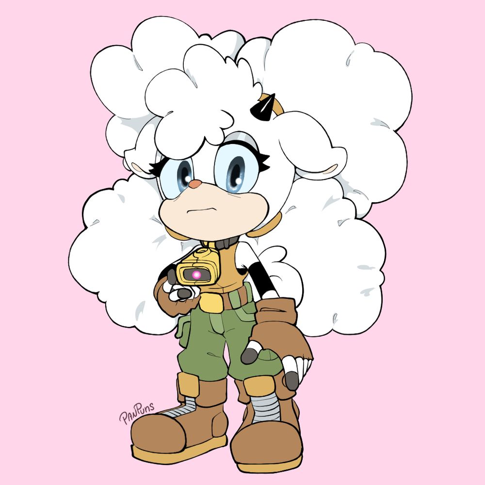 Digital artwork of Lanolin the Sheep in chibi style