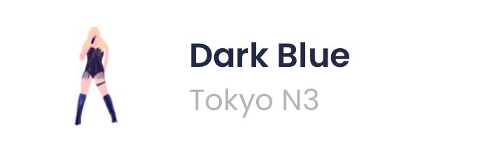 Screenshot from Mastermind app of the Dark Blue bodysuit, showing an avatar of Taylor Swift wearing the dark blue bodysuit with a blue garter and knee high blue boots. There’s text that says “dark blue Tokyo n3” indicating when she last wore it 