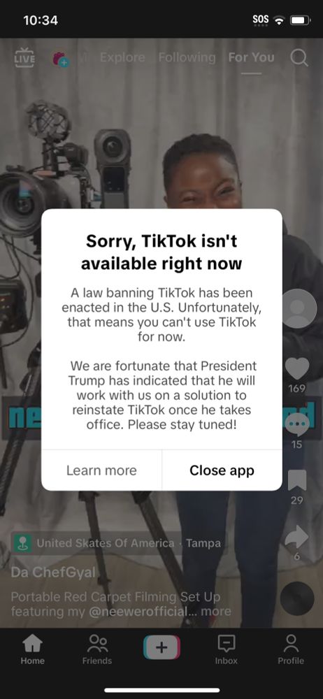 Tiktok ban message