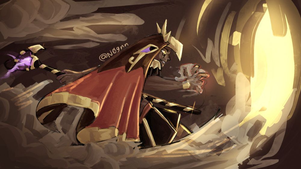 smoked cheese cookie from cookie run kingdom drawn as a human, moving sand whilst facing a lightsource