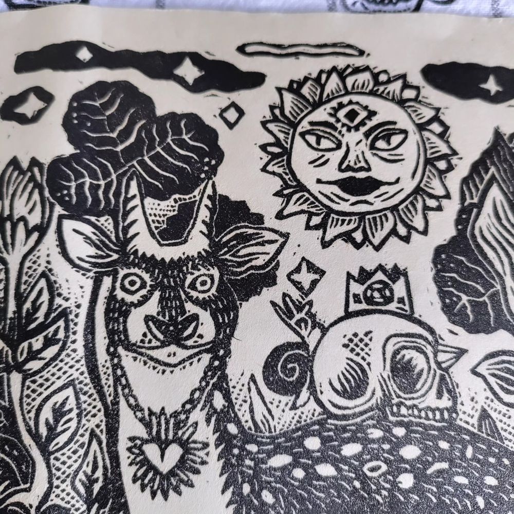 Détails de la gravure vu du près, partie haute 