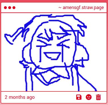 doodle of chibi edogai beaming with her eyes shut