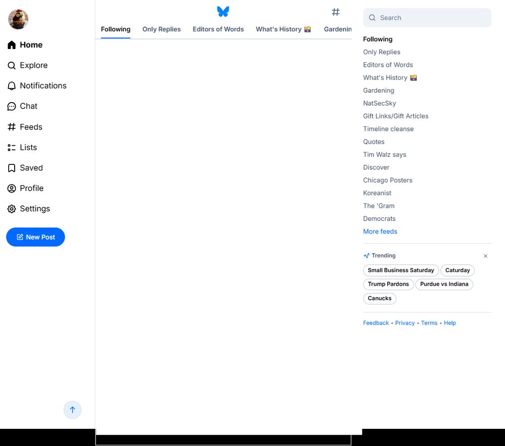 a bluesky timeline but with zero posts