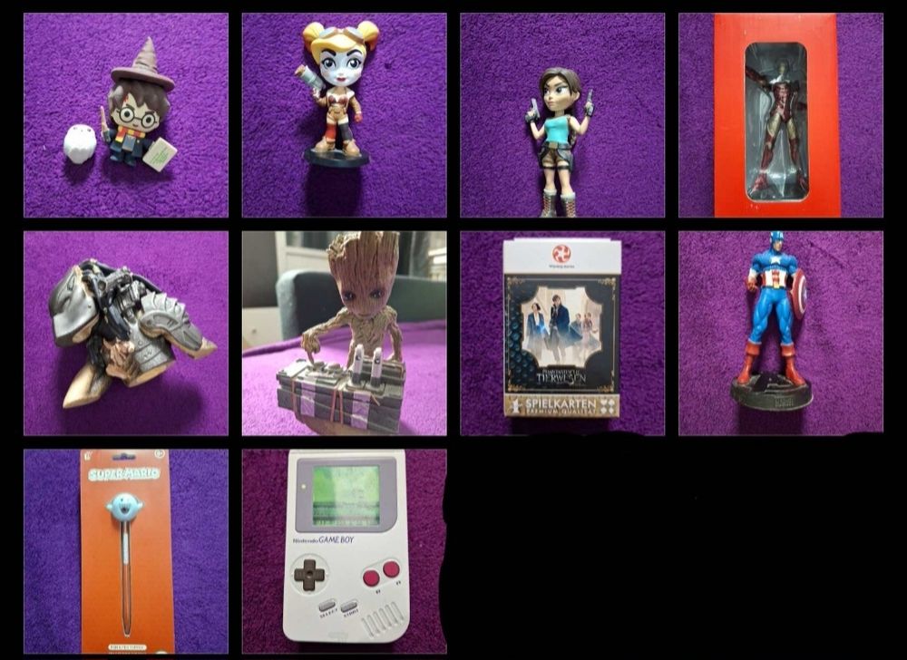 Verschiedene Merchandise Artikel.