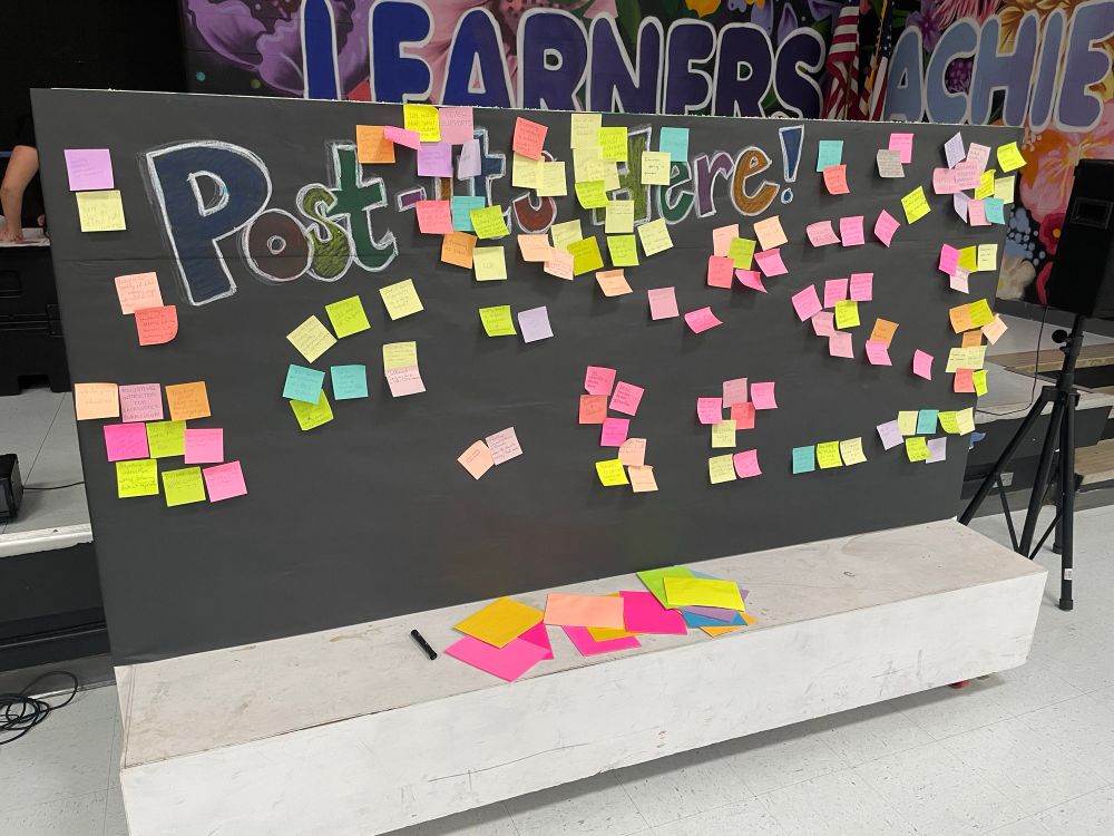 The post-it board that generated our sessions!