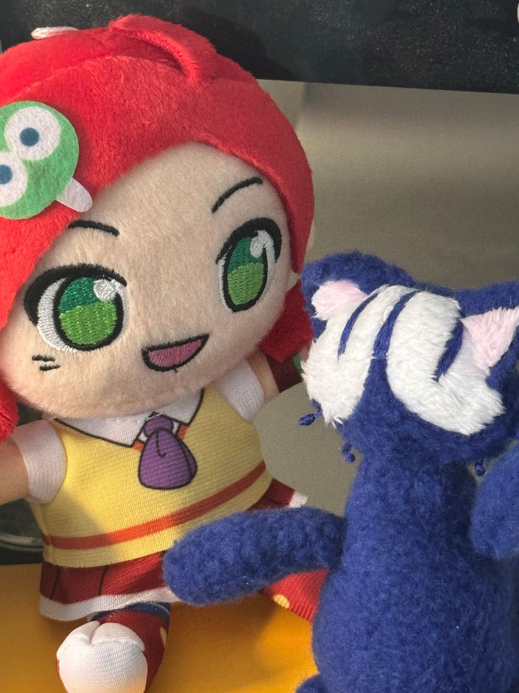 Ringo plushie and Popoi plushie from Puyo Puyo