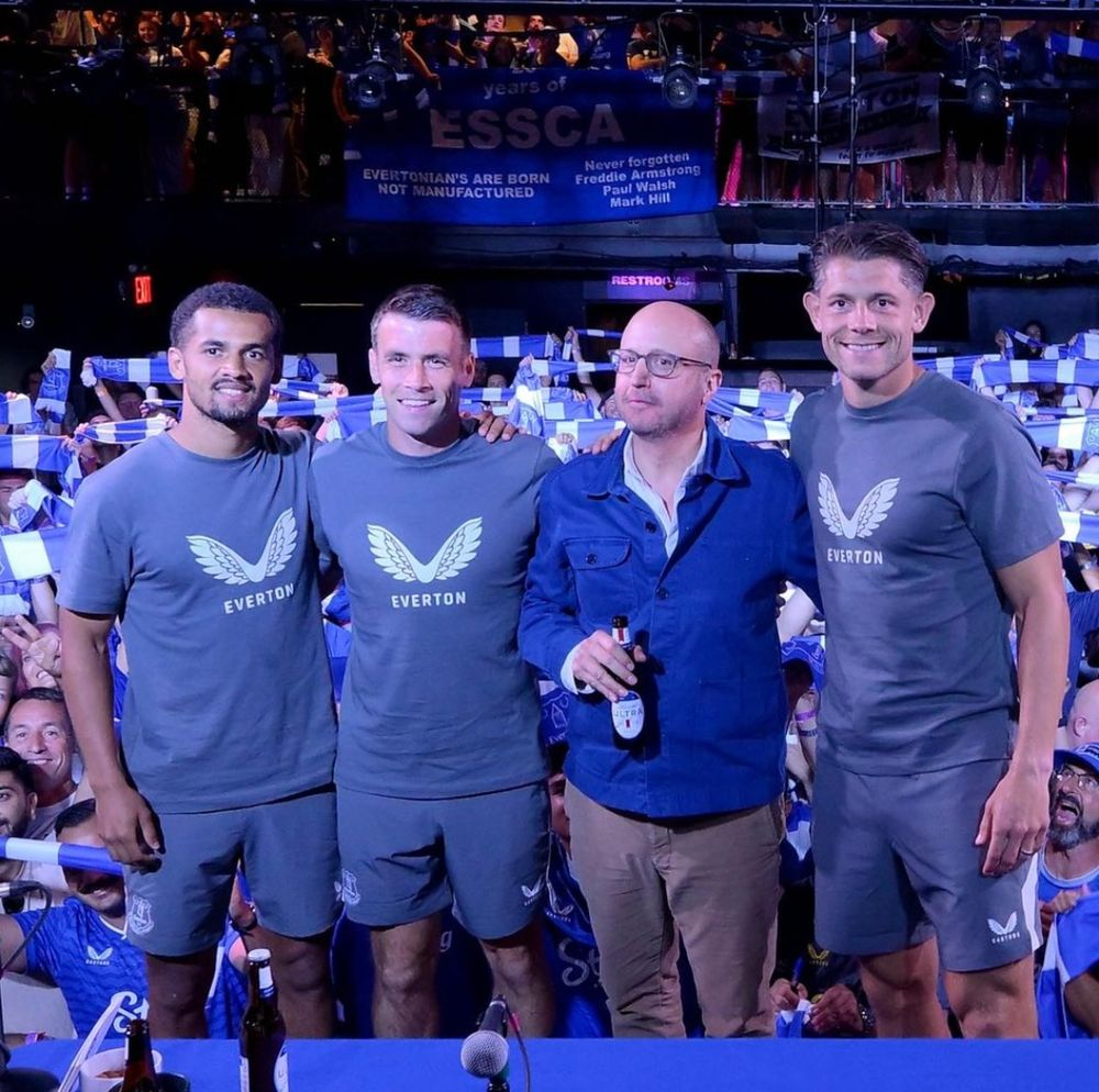 Ndiaye, Coleman, Roger Bennett, and Tarkowski at the Men in Blazers event last night