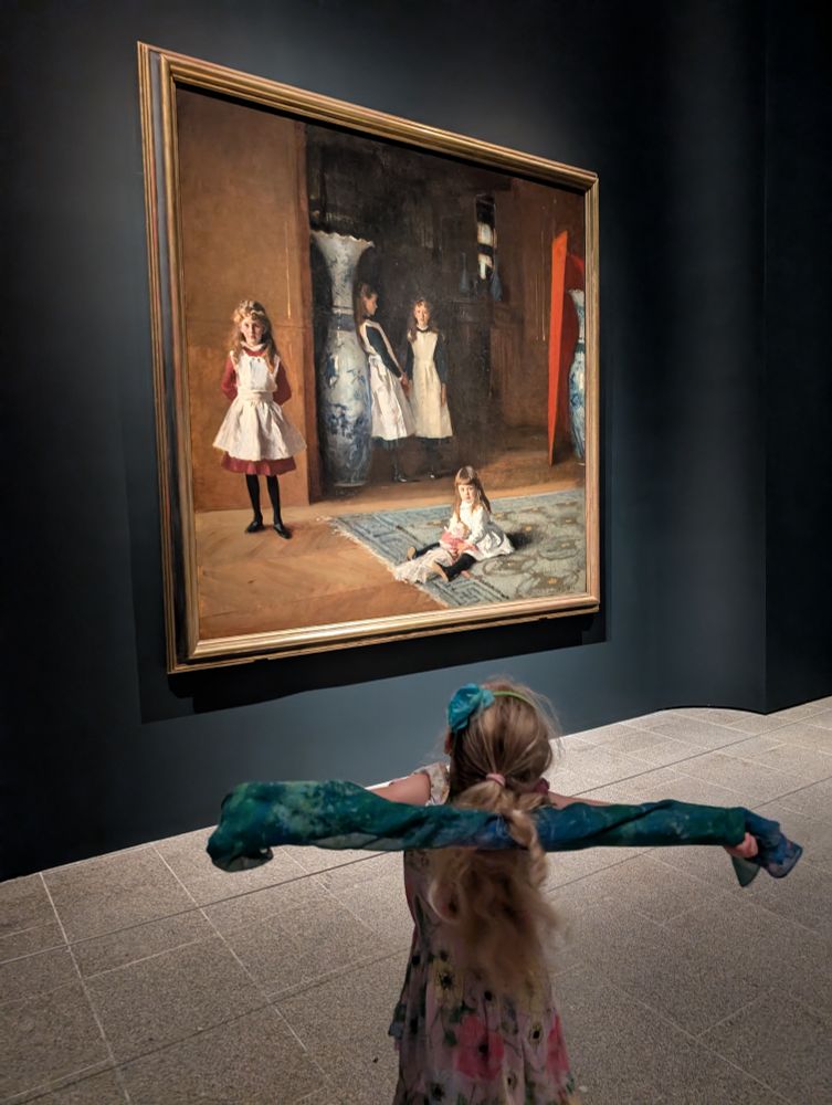 A young girl admiring Sargent's "The Daughters of Edward Darley Boit" at the Met
