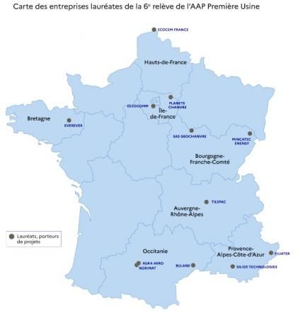 3 des 12 lauréats de la 6e relève de l'appel à projets « Première Usine » sont en Occitanie.