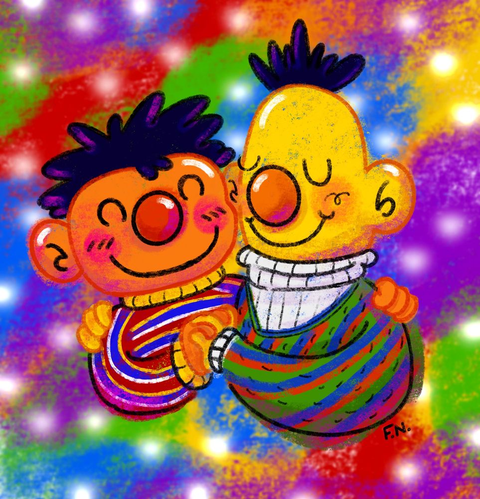 Chunkysequins Bert & Ernie drawing 