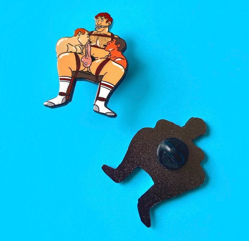 Man on Edge enamel pin chunkysequins shop!