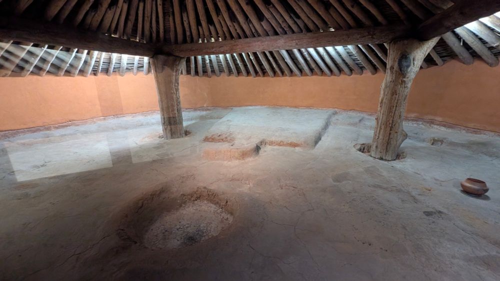 Inside the Earth Lodge. 