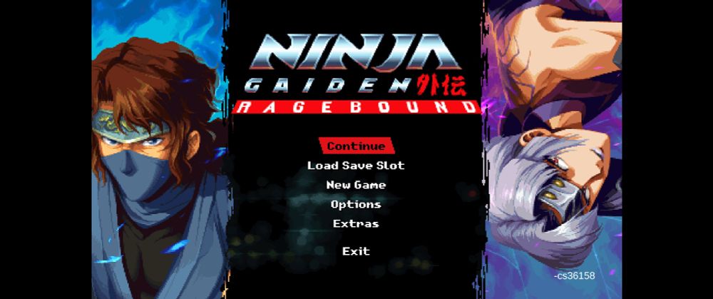 The title screen of Ninja Gaiden: Ragebound