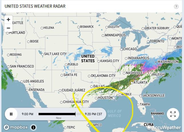 Gulf of Mexico on weather radar