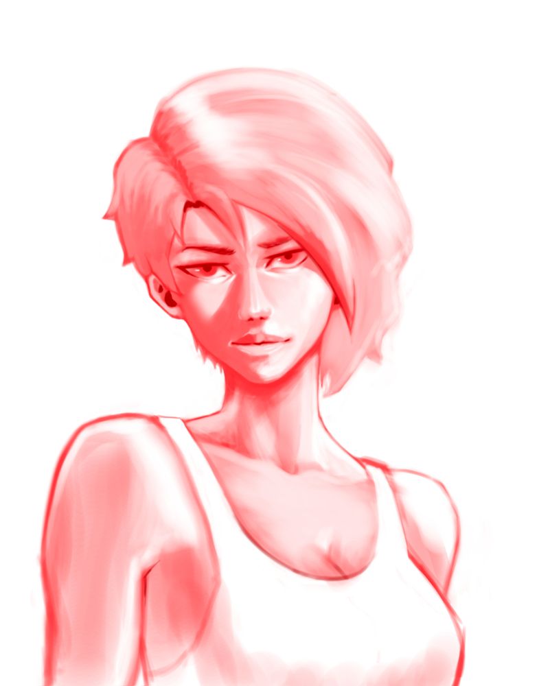 All red portrait of my original character