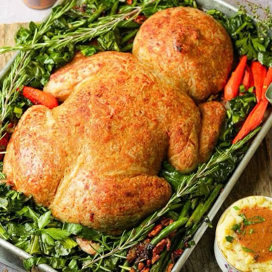 Tofurkey shaped in the form of a human baby. Curiously uneaten. 