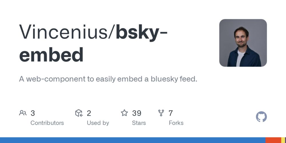 GitHub - Vincenius/bsky-embed: A web-component to easily embed a bluesky feed.