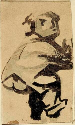 "A Child" showcases Theo van Doesburg’s exploration of form through bold, dynamic brushstrokes and abstract representation. Known for his role in forming the De Stijl movement, van Doesburg's works often sought purity and simplicity, distancing from traditional representational art.