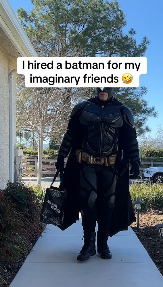 Batman is hired for an imaginary friends party 