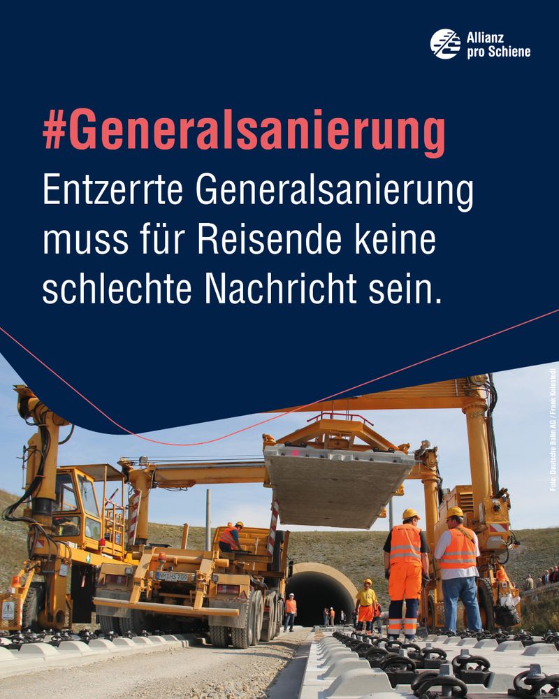 # Generalsanierung: Entzerrt Generalsanierung muss für Reisende keine schlechte Nachricht sein. Das Foto zeigt Bauarbeiten an einer Schienenstrecke vor einem Tunnel. 
