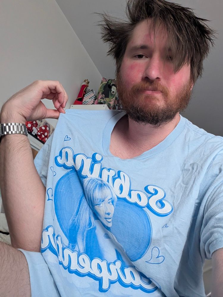 me in a sabrina carpenter shirt 