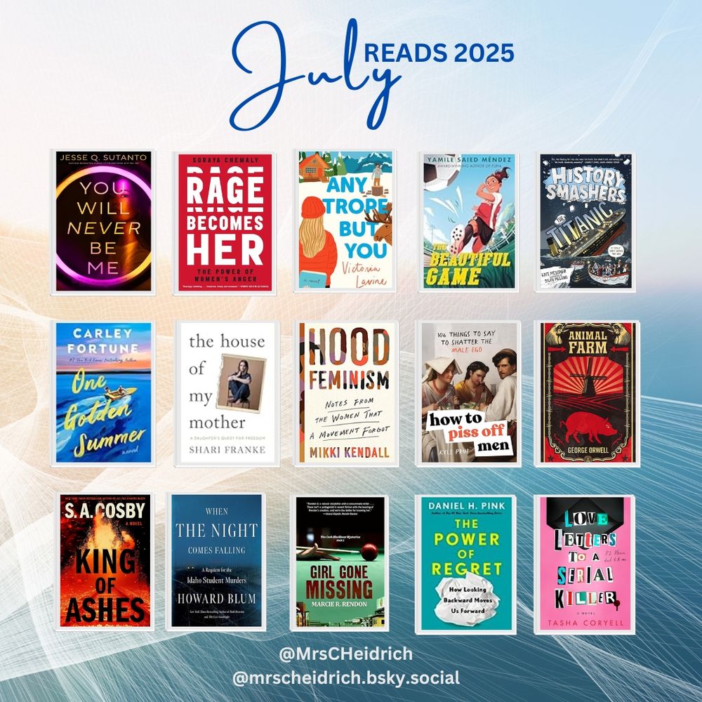 Graphic of covers of books read in July