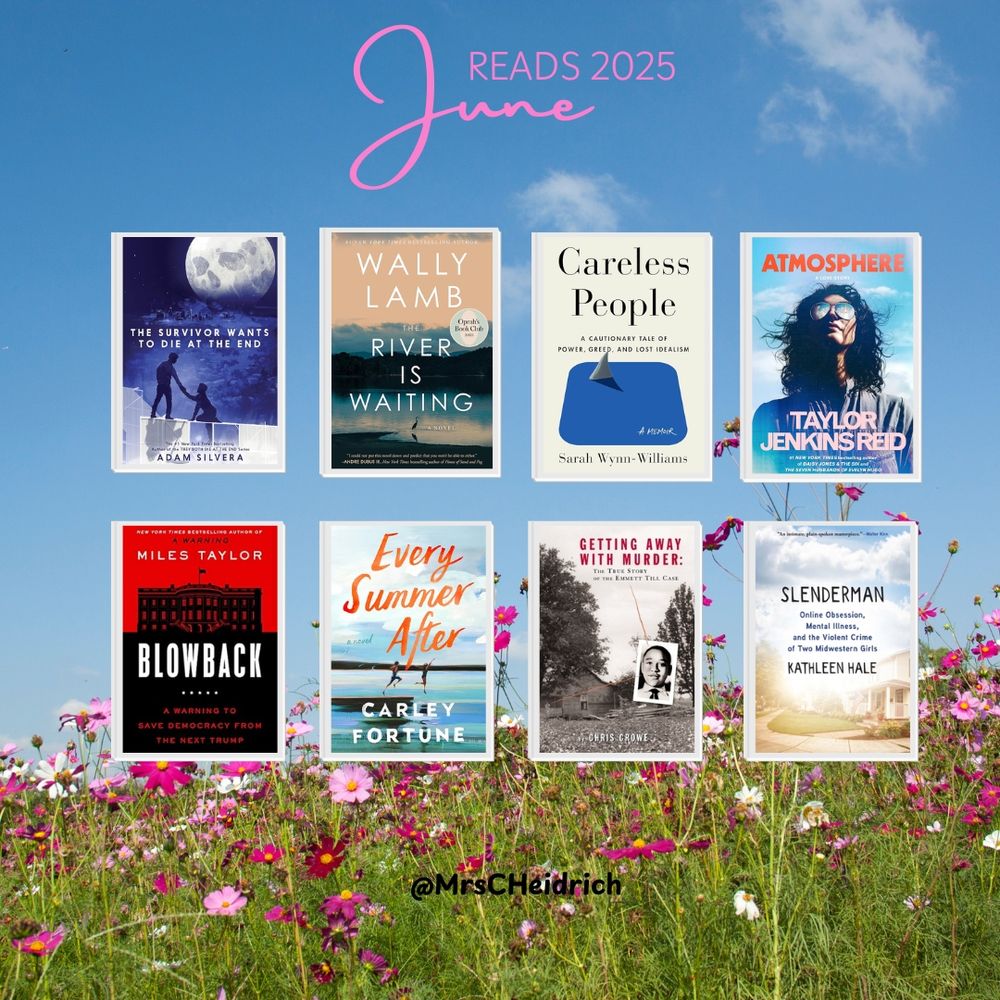 Image of the 8 books I read in June - 4 fiction and 4 non-fiction and all YA or adult