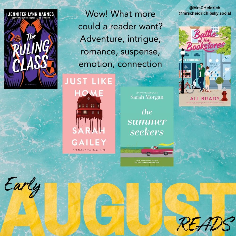 Graphic showing the 4 books I've read so far this month!