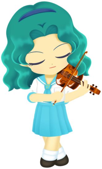 Michiru Kaioh playing the violin 