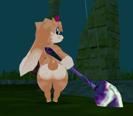 A similar pose from the previous image, but the character has half-turned their head and is looking at the viewer in a gentle smiling side-glance that is suggestive and playful.