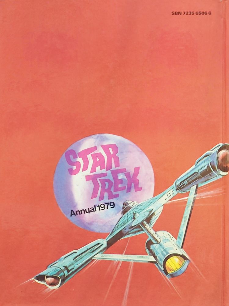 Rear cover of British Gold Key reprints. A hardcopy edition of Star Trek: Annual 1979.