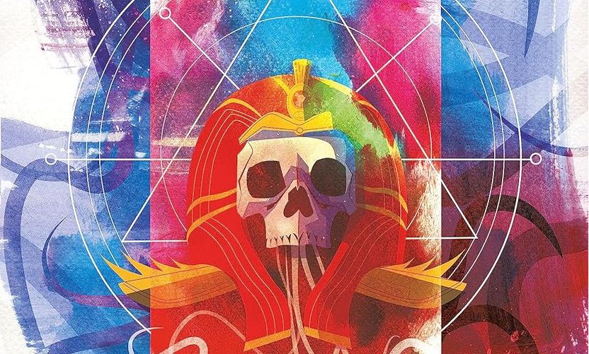 colourful image of a skull from Norm Konyu's 2024 graphic novel A Call to Cthulu