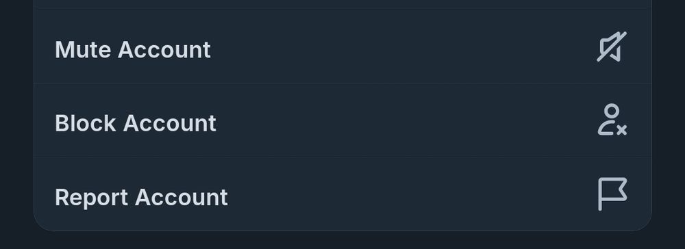 Bluesky prompt to mute/block/report account