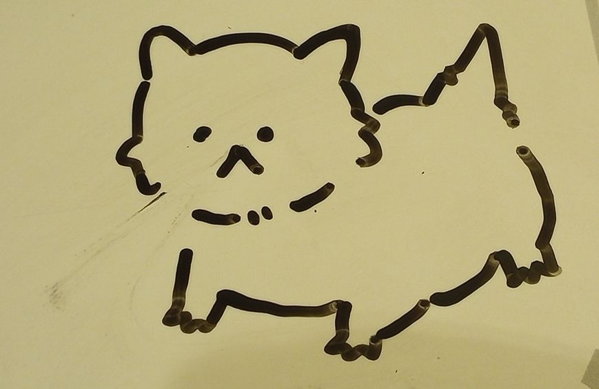 drawing made by the original poster of a simplified fat kitten