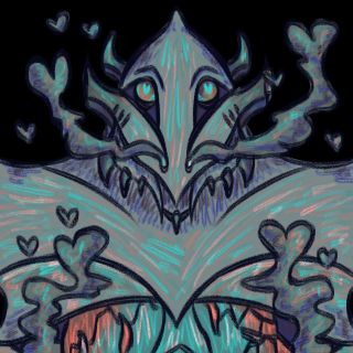 A portrait of a humanoid robot dragon, smoke pouring off them creating little hearts 