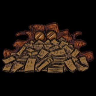 A drawing of a person with long magma hair and giant yellow glasses peeking out from behind a pile of papers and books