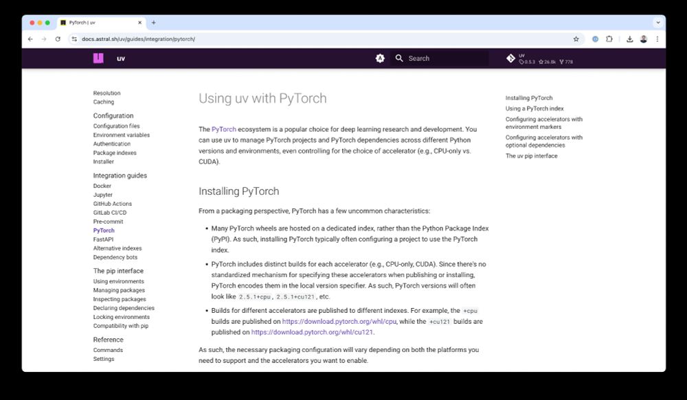 "Using uv with PyTorch"