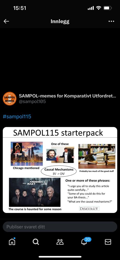 Skjermbilde fra sampol-memes på Twitter